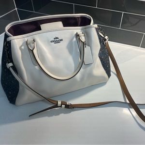 Coach Cream and Floral Bag with strap